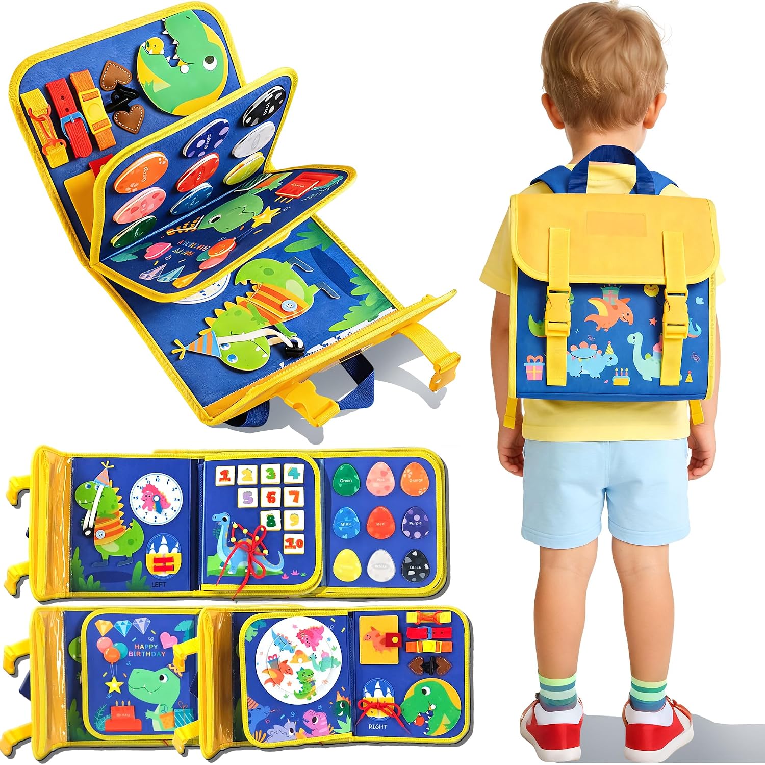 Dinosaur Toddler Busy Board Ba - Drone Backpack review and price