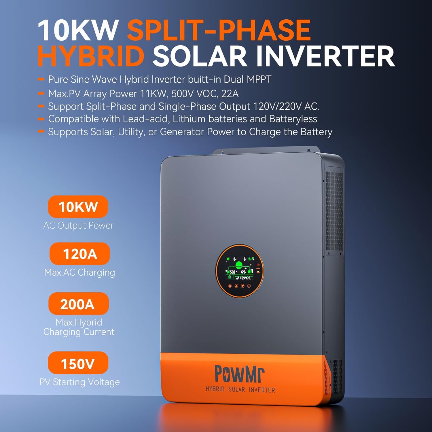 PowMr 10KW Split Phase Inverte - Drone Solar Charger review and price